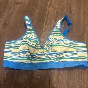 Cacique jersey 40D cotton no wire blue & yellow striped bra